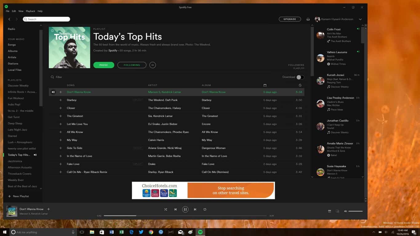 Spotify-app op Windows-bureaublad