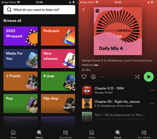 ابحث عن Spotify Daily Mix على الهاتف