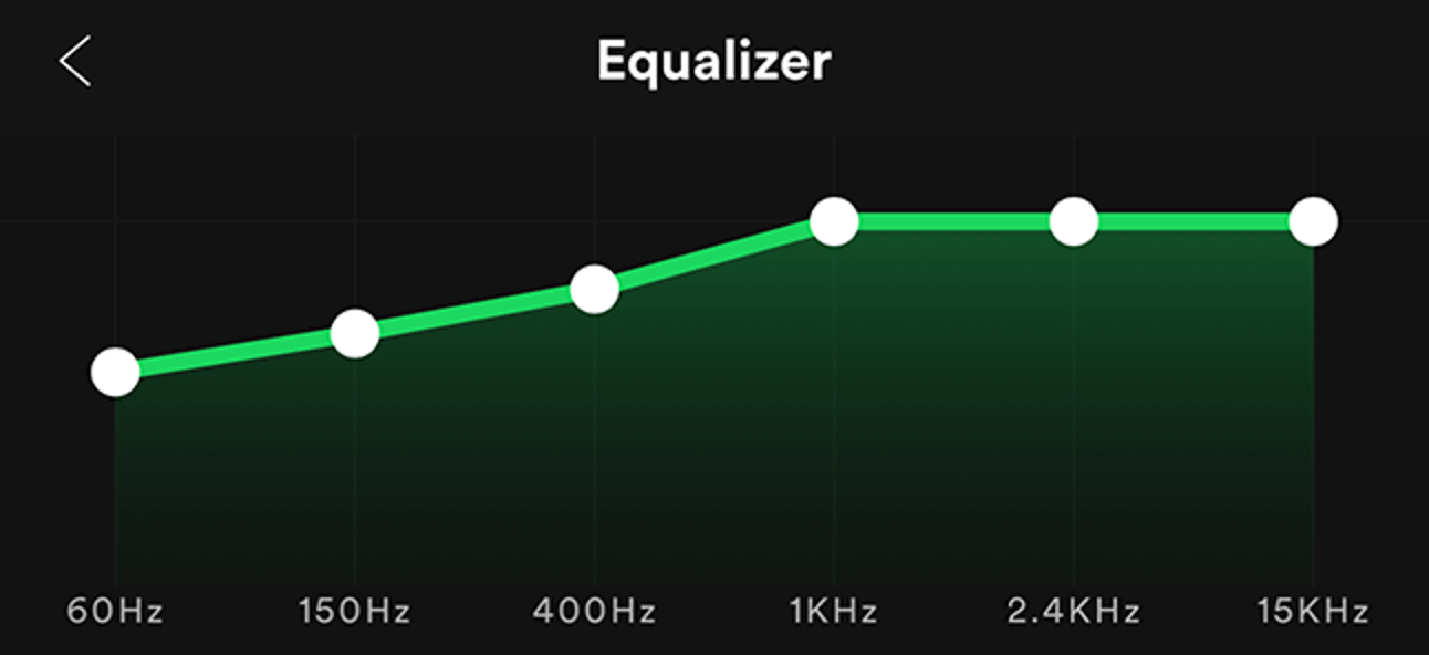 Ajuste manual do equalizador do Spotify