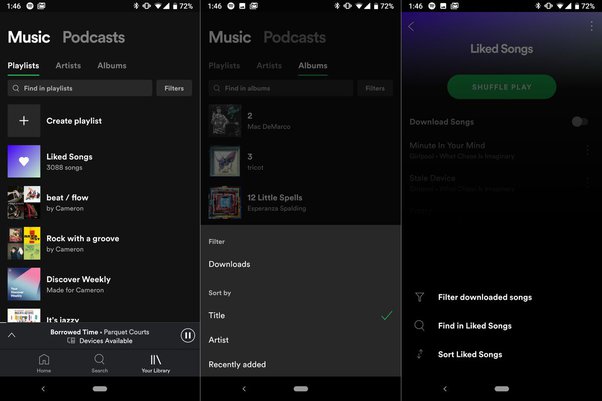 Spotify filtra las canciones descargadas