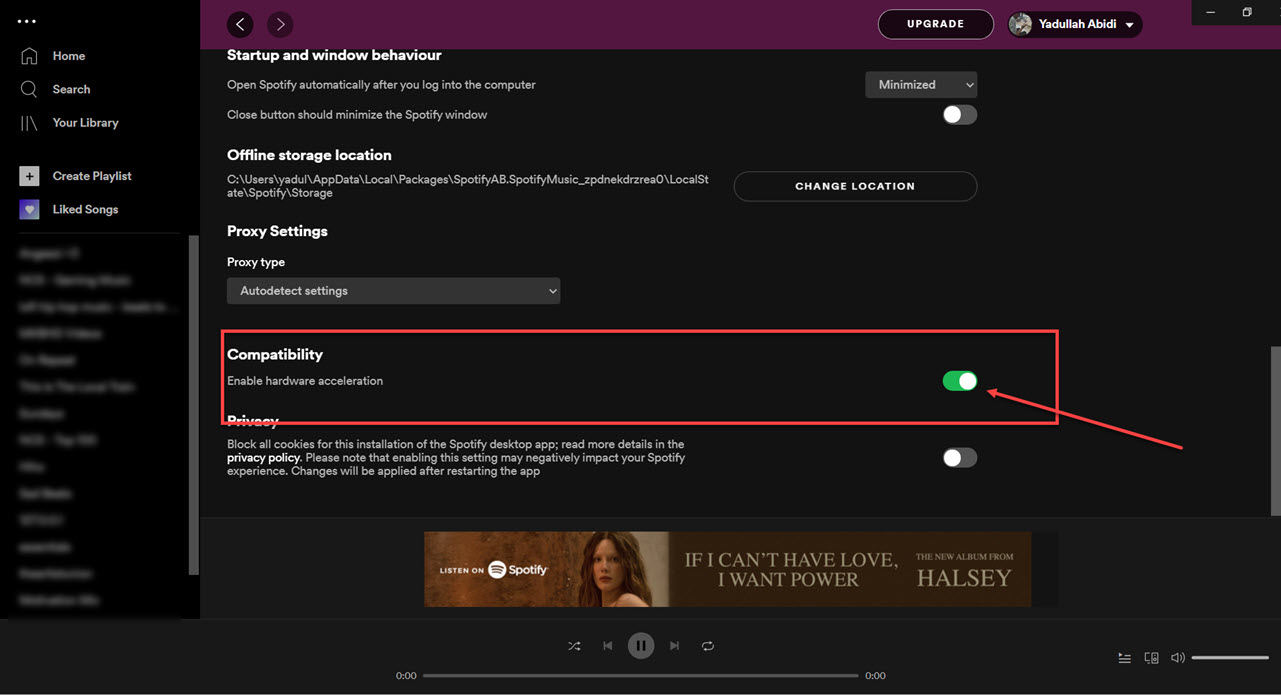 Turn Off Spotify Hardware Acceleration