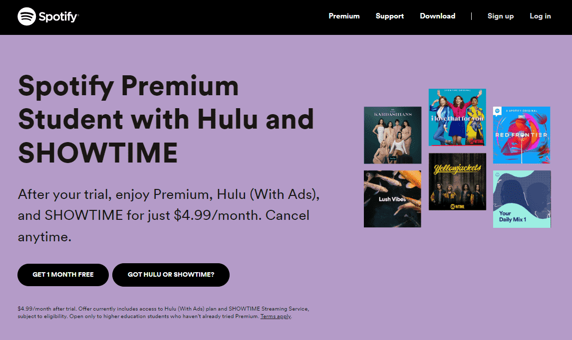 حول طلاب Spotify Premium