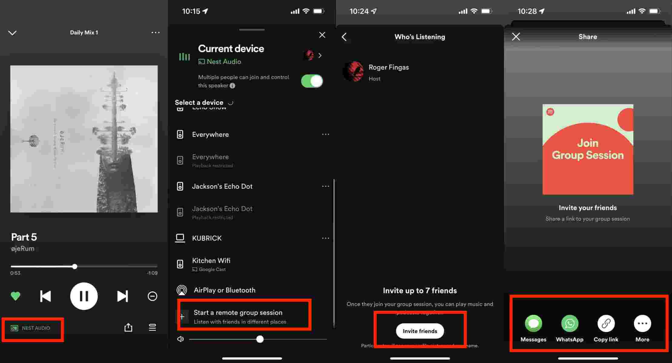 Utiliser la session de groupe Spotify