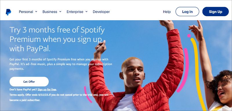 Promoción Spotify Premium de PayPal