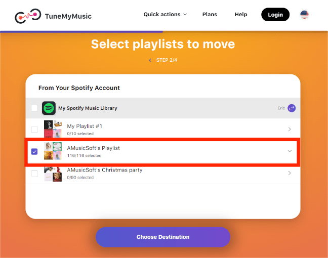 Spotify プレイリストを Deezer Online に転送する