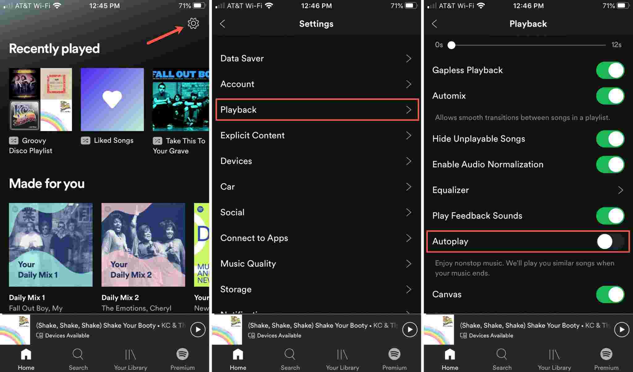 Disable Spotify Auto Play