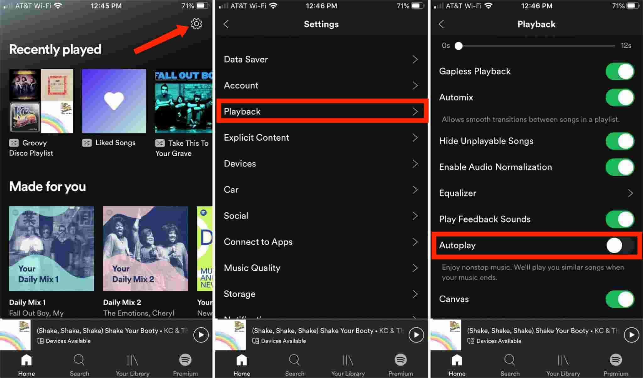 Schakel automatisch afspelen uit op Spotify Mobile