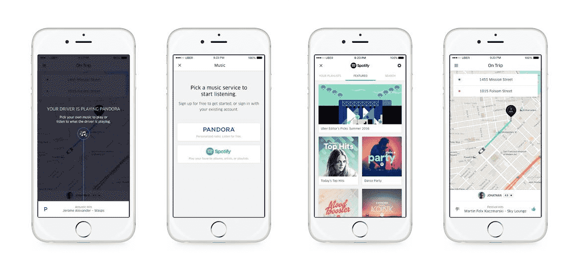 Conecte Uber a la música de Spotify