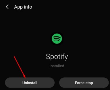 Réinstallez l'application Spotify pour empêcher Spotify de s'arrêter