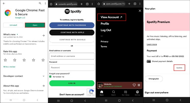 Alterar o pagamento do Spotify no telefone