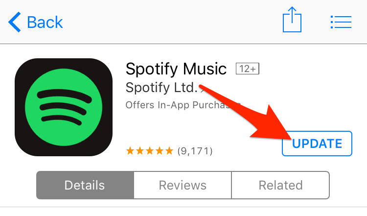 Update de Spotify-app