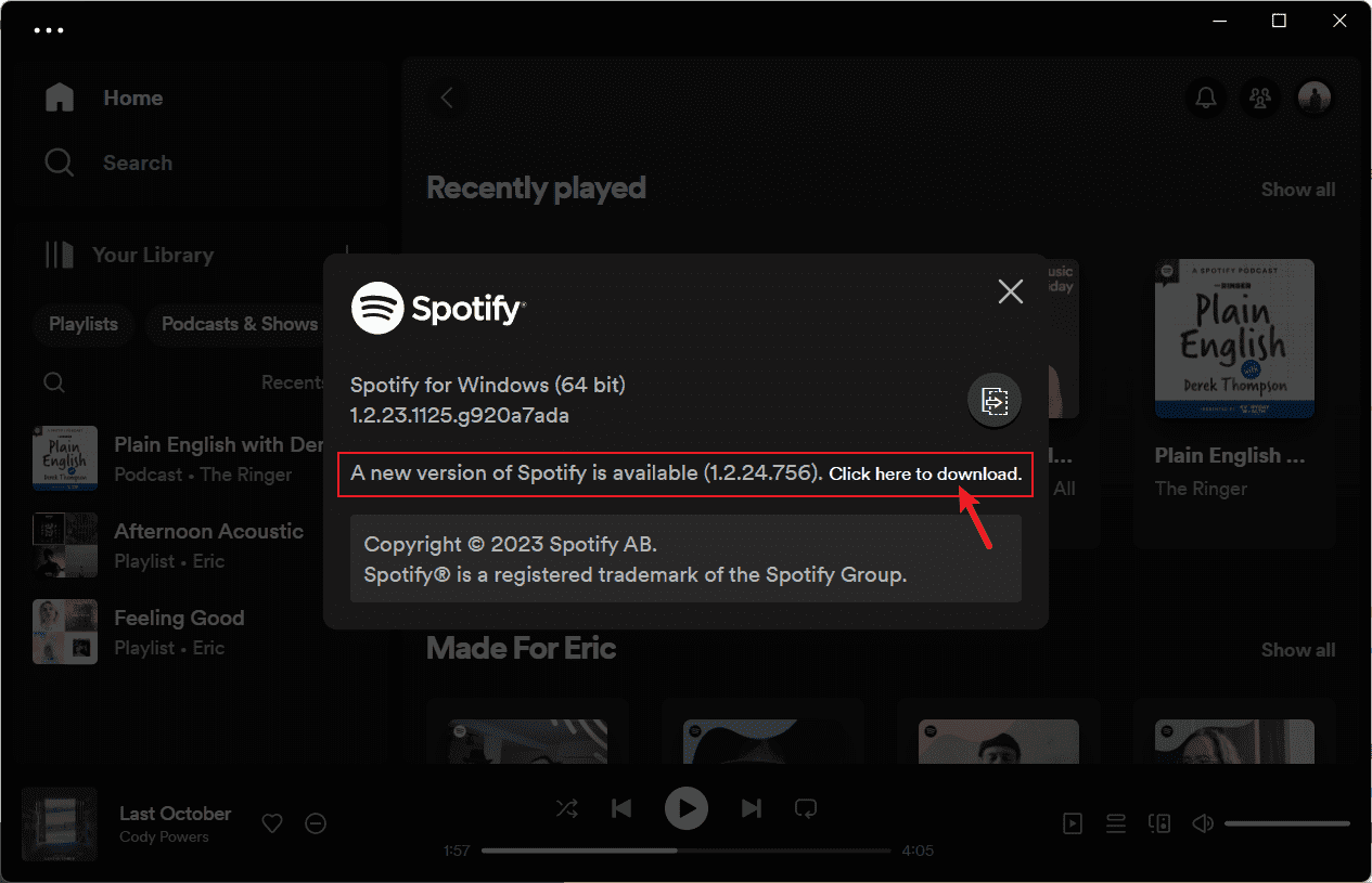 Update Windows Spotify App