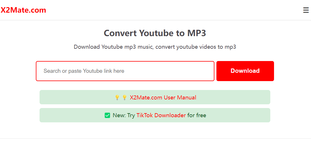 Scaricatore di musica da YouTube X2Mate