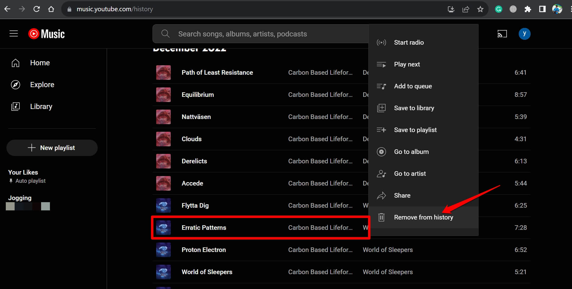 Clear YouTube Music Listening History