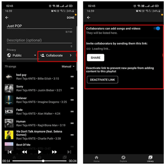 YouTube Music Collaborative Playlists