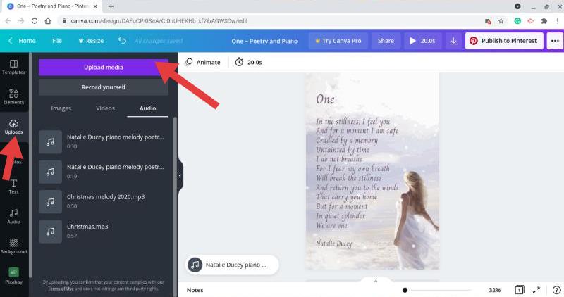 Upload Music To Canva
