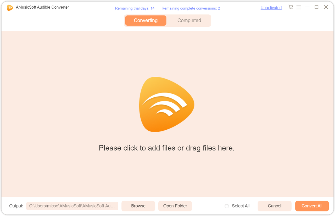 Добавьте аудиокниги в AMusicSoft Audible Converter