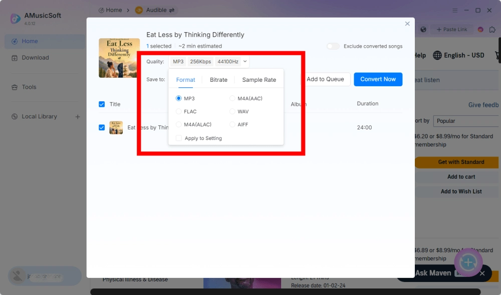 Select the Output Format and Customize Output Settings