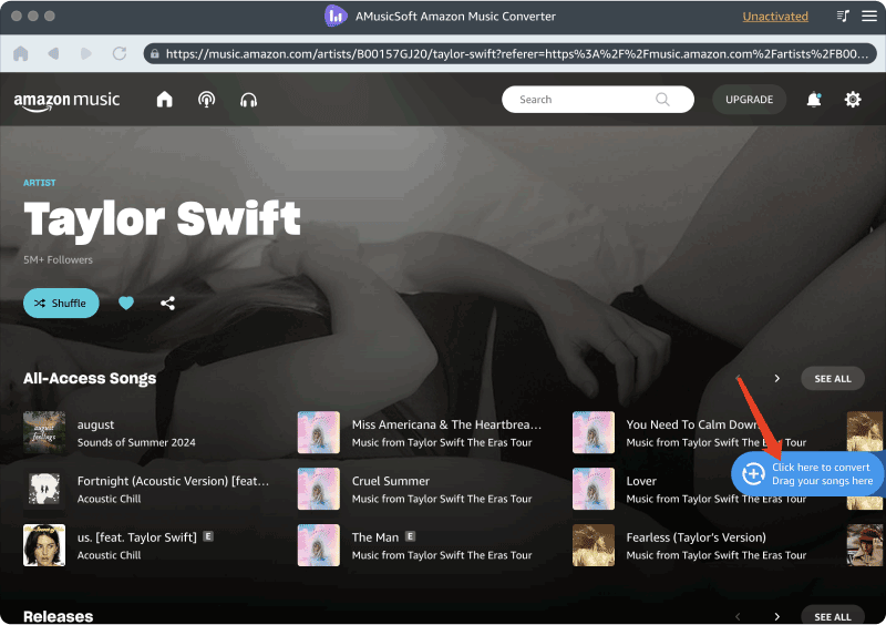 Elija canciones para AMusicSoft Amazon Music Converter