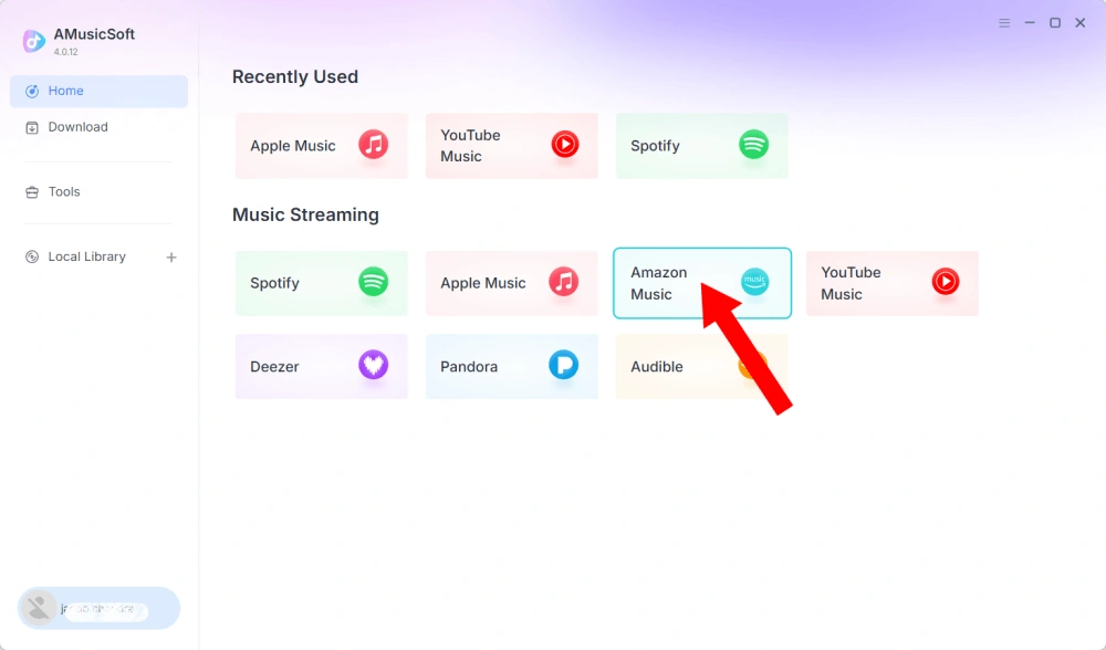 AmazonMusicを選択します