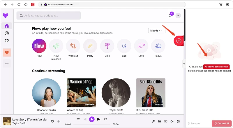 Choose Songs to AMusicSoft Deezer Music Converter
                           