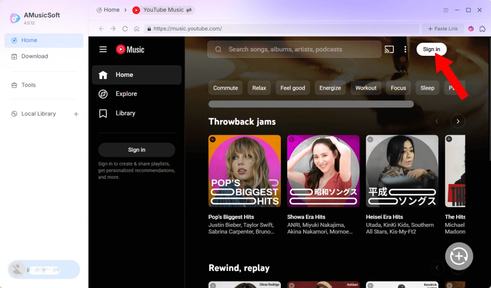 Accedi a YouTube Music