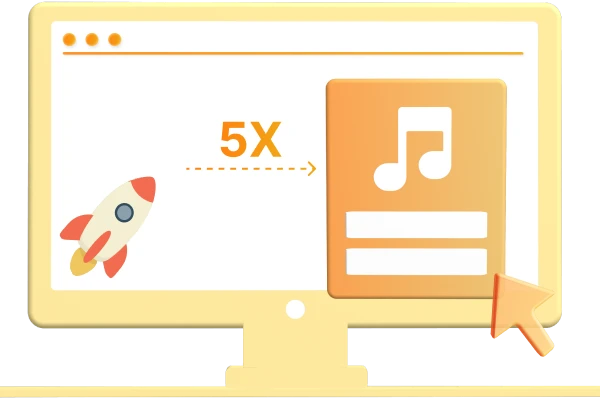 Velocidade 5x mais rápida para conversão em lote de audiolivros