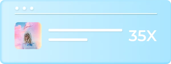 35배 빠른 다운로드 속도 및 재생 목록/앨범 일괄 다운로드 기능 제공